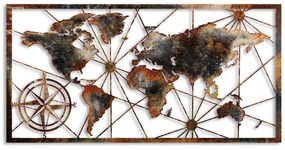 Fém fali dekoráció, World Map Large - 3