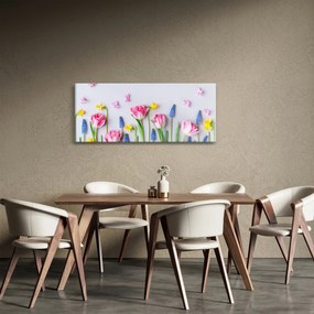 Tavaszi virágok képe (120x50 cm)