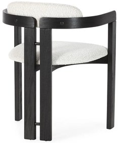 Fehér-fekete kárpitozott karfás étkezőfotel szett 2 db-os Eiden – MOME