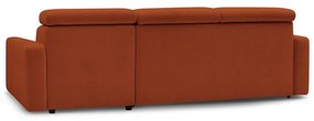 Téglavörös kinyitható sarokkanapé (variálható) Monaco – Bobochic Paris
