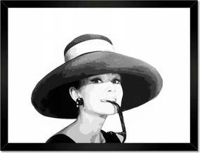 Poszterek keretben 40x30 Hepburn kalapban