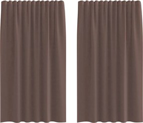 vidaXL 2 db barna fátyolfüggönyök fülecske tetejével 140x260 cm