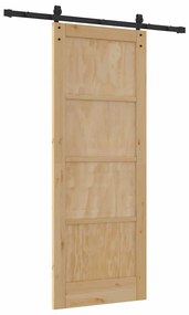 Csúszóajtó Természetes és fekete 78 x 202 cm
