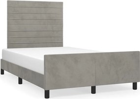 vidaXL világosszürke bársony ágykeret matrac nélkül 120x200 cm