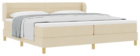 vidaXL Boxspring Ágy Matrac Krem 200x200 cm Szövet