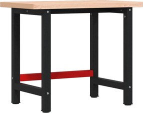vidaXL tömör bükkfa négyszög alakú munkapad 100 x 60 x 83 cm