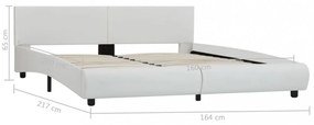 fehér LED-es műbőr ágykeret 180 x 200 cm