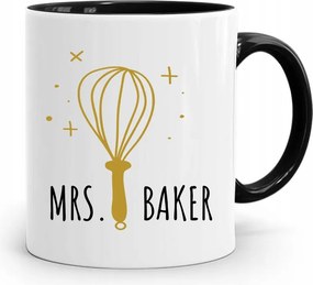 Fekete Bögre Ajándék Péknek Mrs. Baker fényképes nyomattal