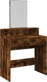 vidaXL füstös tölgy színű fésülködőasztal tükörrel 80 x 41 x 144,5 cm