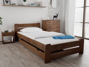 Laura ágy 90x200 cm, tölgy Ágyrács: Ágyrács nélkül, Matrac: Coco Maxi 19 cm matrac