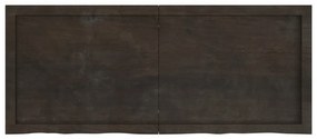 sötétbarna kezelt tömör tölgyfa fali polc 120 x 50 x (2-4) cm