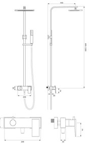 OMNIRES PM7444CR - PARMA zuhanyszett, fényes króm csapteleppel