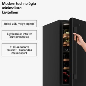 Klarstein Velaire pult alatti borhűtő, modern, elegáns, UV-védelem, Kétzónás, 17 palack