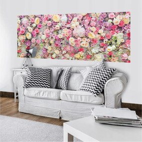 Fotótapéta Pasztell rózsák és szegfűk romantikus kert 250x104 +ragasztó