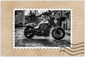 Poszterek 120x80 Fekete-fehér fotó motor