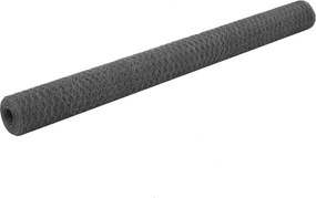 vidaXL szürke PVC-bevonatú acél csirkeháló drótkerítés 25 x 1,5 m