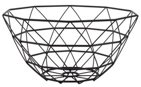 Diamond fekete gyümölcsös kosár, ⌀ 30 cm - PT LIVING