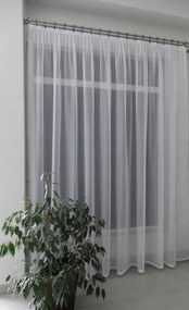 Mg Függöny olza fátyol Fehér mintás 440x250cm Kész lengyel szalaggal