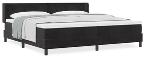 Rugós Ágy Matrac nélkül Fekete 200x200 cm Bársonyos