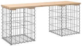 tömör fenyőfa gabion kerti pad 103x31x42 cm