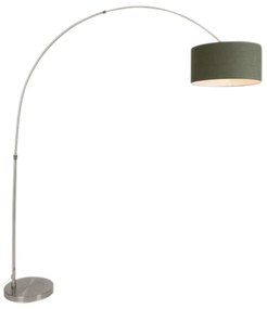 Ív lámpa acélból moha zöld árnyékolóval 50/50/25 - XXL