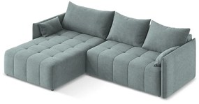 Kék kinyitható-tárolóhelyes sarokkanapé (bal oldali-heverő résszel) Moku – Makamii