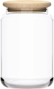 Üveg tartály fa fedéllel gyertyaöntéshez h16 d10