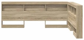 Tároló fejtámla polcokkal tárolóval sonoma tölgy 150 cm Faanyag