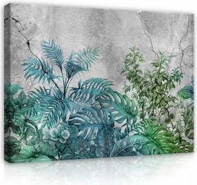 Vászonkép falikép zöld kék levelek 100 x 75