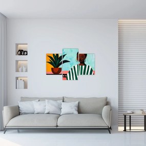 Kép - Nő virággal (90x60 cm)