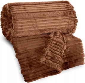 Ágytakaró Nina 150x200 Eurofirany téglavörös puha, térbeli csíkokkal