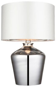 Endon 61198 - Asztali lámpa WALDORF 1xE27/10W/230V fényezett króm/fehér