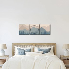 Kép - Türkiz hegység N⁰1 (órával) (90x30 cm)
