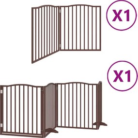 vidaXL barna nyárfa 6 paneles összecsukható kutyakapu ajtóval 480 cm
