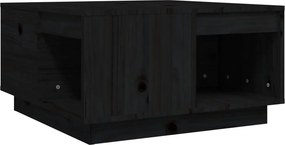 vidaXL fekete tömör fenyőfa dohányzóasztal 60x61x32,5 cm