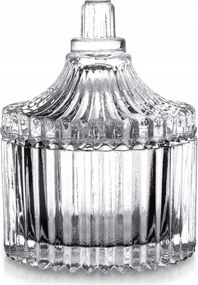 Cukrászda üveg cukortartó cukorka kristály fedél 80 ml