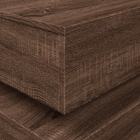 barna tölgyszínű dohányzóasztal LED-lámpákkal 90x50x40 cm