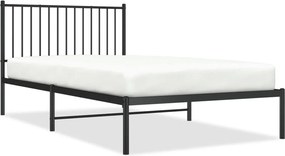 vidaXL fekete fém ágykeret fejtámlával 107 x 203 cm