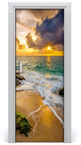 Ajtóposzter öntapadós Sunset tengeren 85x205 cm