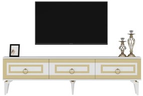 TV asztal/szekrény Pemava 2 (fehér + arany) . 1095407