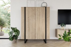 Verica komód 120 cm - szivacsos-tölgy / fekete lábak
