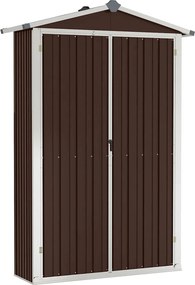 vidaXL barna horganyzott acél kerti fészer 116x45x175 cm