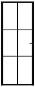 Fekete ESG üveg és alumínium beltéri ajtó 76 x 201,5 cm