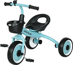 AIYAPLAY Tricikli, Gyerekbicikli Állítható Üléssel, Kiegyensúlyozó Bicikli Kosárral és Csengettyűvel, Pedálos Gyerekbicikli 2-5 Éveseknek, Fém, Kék |
