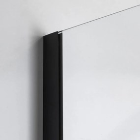 Stuxi Bari Black 100x80 aszimmetrikus nyílóajtós zuhanykabin 6 mm vízlepergető biztonsági üveggel, matt fekete