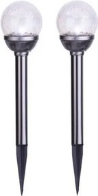 Napelemes LED talajba szúrható kültéri lámpa szett 2 db-os ø 8 cm Balls – Star Trading