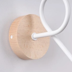 Sollux SL.1473 - Fali lámpa EMBER 1xE27/15W/230V fehér/bézs/bükkfa