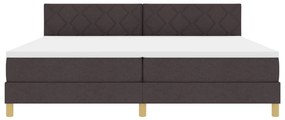 Boxspring ágy matraccal Sötétbarna 200x200 cm Szövet