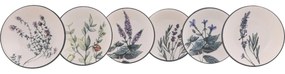 Herbal kőagyag mély tányér szett 6 db, 18 cm