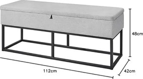 Pad tárolóhellyel TAURO 112x48 cm, szürke